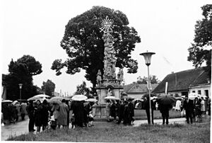 Dreifaltigkeitssäule Weikendorf-1960er.jpg